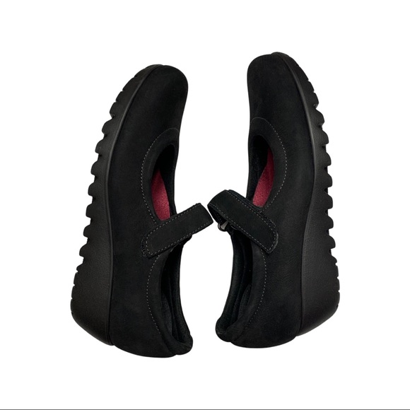 MUNRO Black Suede Leather Mary Jane Walking Wedge Heel Shoe 6.5 - Picture 4 of 6